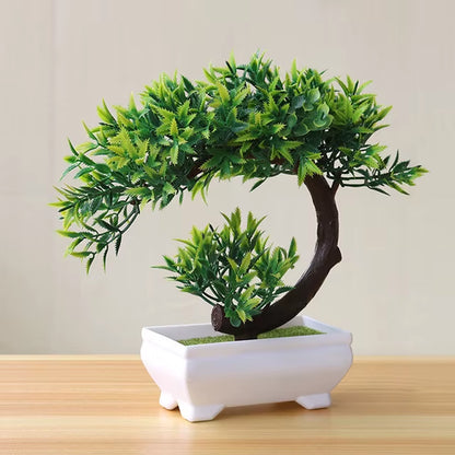 New Green Artificial Plants Bonsai Small Tree Grass Flower Potted Bonsai Halloween Hause Decoration Wedding Home Office Decor