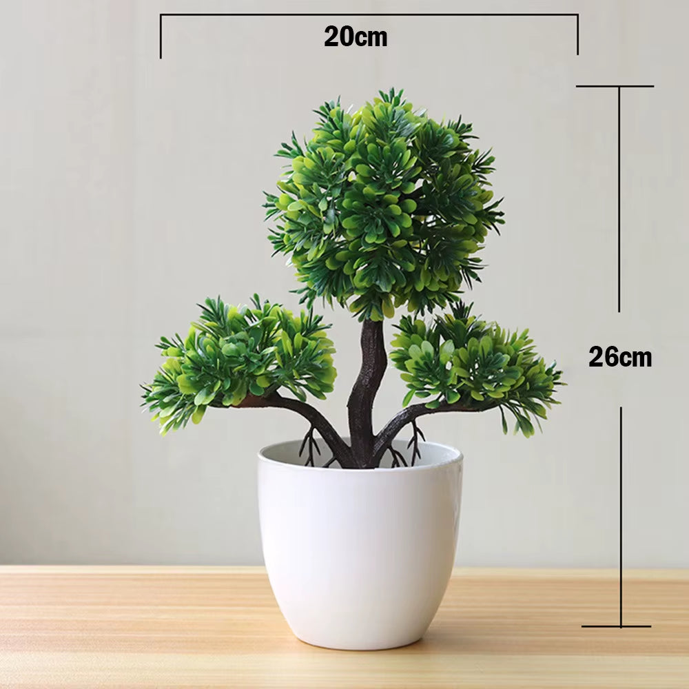 New Green Artificial Plants Bonsai Small Tree Grass Flower Potted Bonsai Halloween Hause Decoration Wedding Home Office Decor