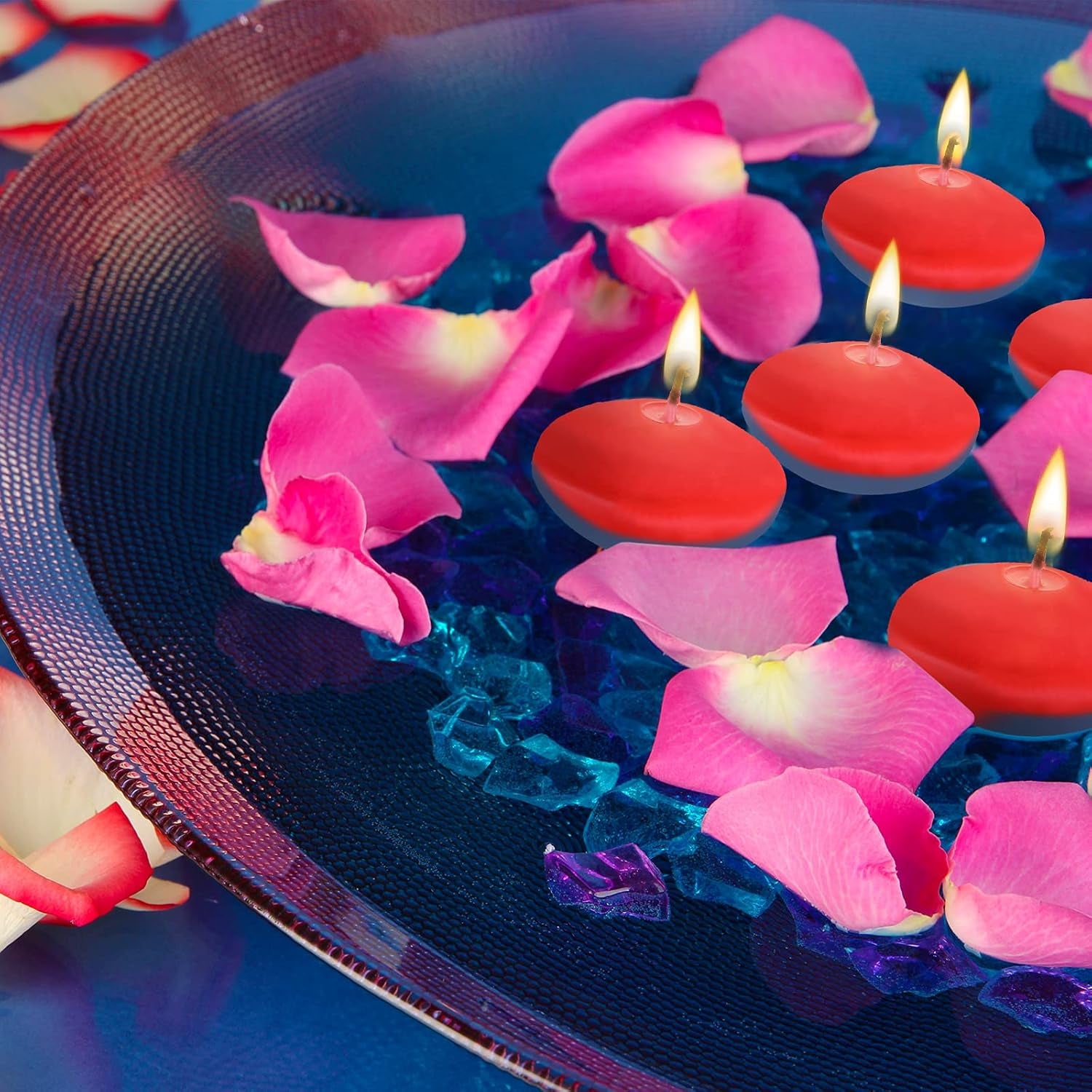 30 Pcs 1.5'' Unscented Floating Candles Bulk for Centerpieces Red Votive Floating Cylinder Vases Candles for Wedding Party Anniversary Christmas Thanksgiving Party Gifts Decor