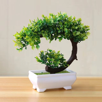 New Green Artificial Plants Bonsai Small Tree Grass Flower Potted Bonsai Halloween Hause Decoration Wedding Home Office Decor