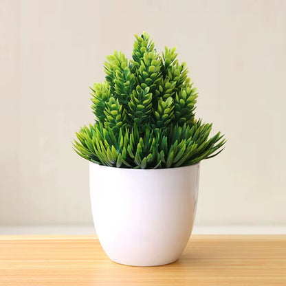New Green Artificial Plants Bonsai Small Tree Grass Flower Potted Bonsai Halloween Hause Decoration Wedding Home Office Decor