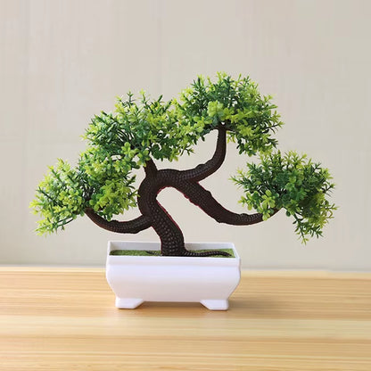 New Green Artificial Plants Bonsai Small Tree Grass Flower Potted Bonsai Halloween Hause Decoration Wedding Home Office Decor