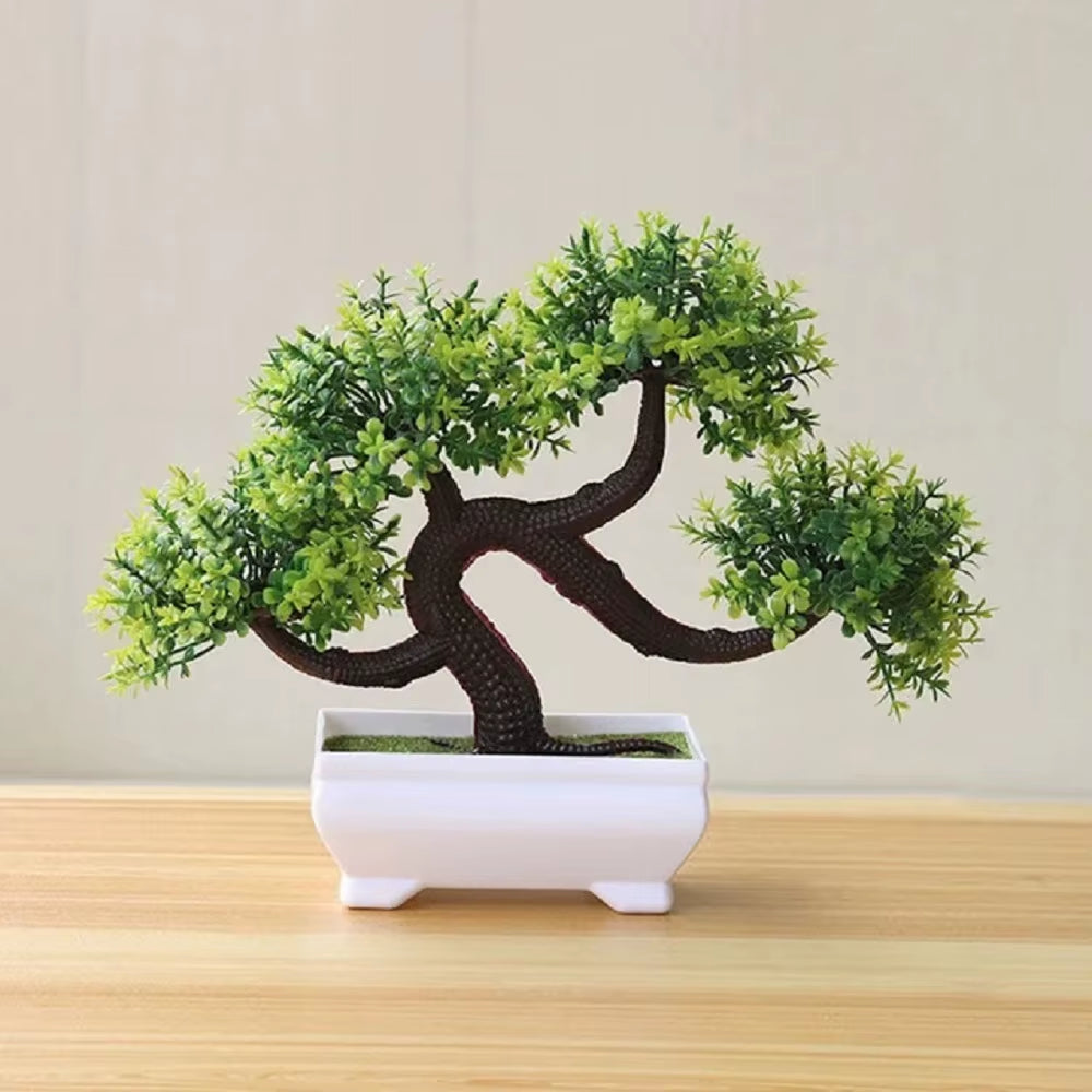 New Green Artificial Plants Bonsai Small Tree Grass Flower Potted Bonsai Halloween Hause Decoration Wedding Home Office Decor