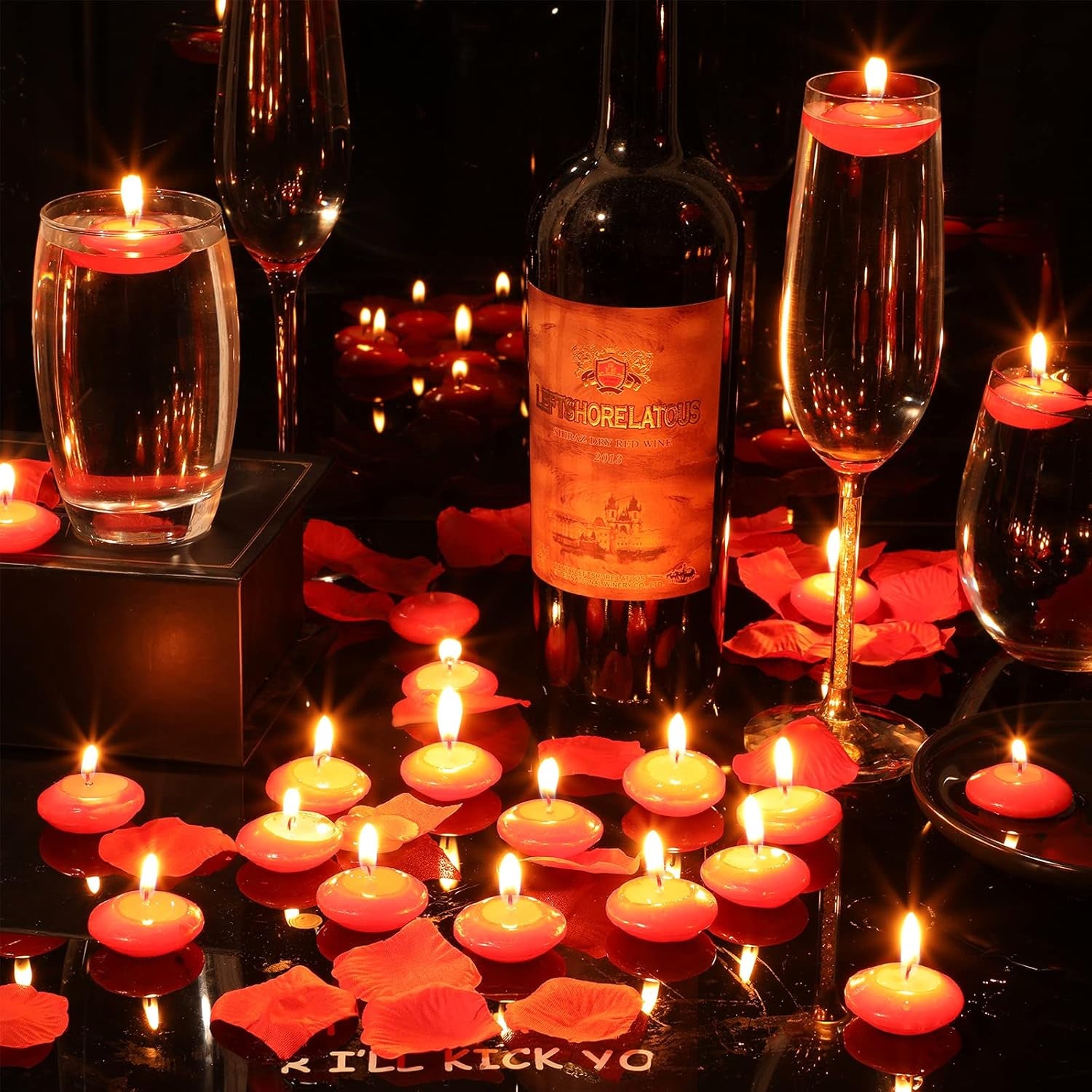 30 Pcs 1.5'' Unscented Floating Candles Bulk for Centerpieces Red Votive Floating Cylinder Vases Candles for Wedding Party Anniversary Christmas Thanksgiving Party Gifts Decor