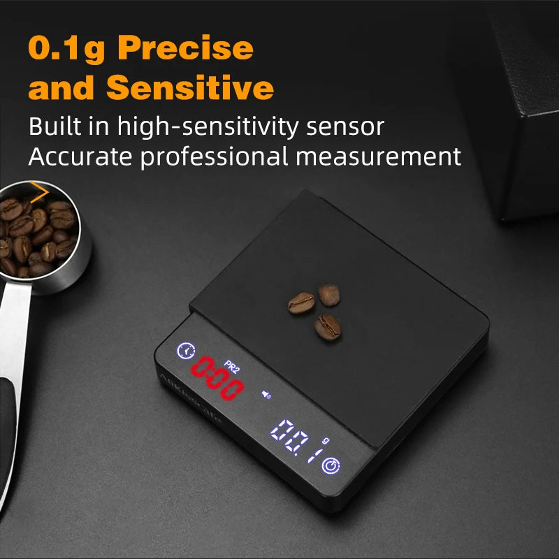 Espresso Digital Scale with Timer Usb 3Kg Electronic Precision Portable Barista Tool Kitchen Home Coffee Accessories