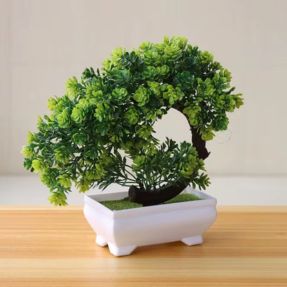 New Green Artificial Plants Bonsai Small Tree Grass Flower Potted Bonsai Halloween Hause Decoration Wedding Home Office Decor